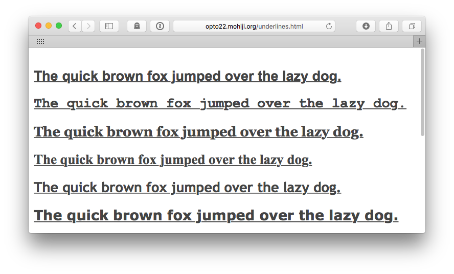 Fancy underlining in Safari